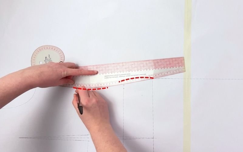 Smoothing the side seam curves on a shirt dress sewing pattern
