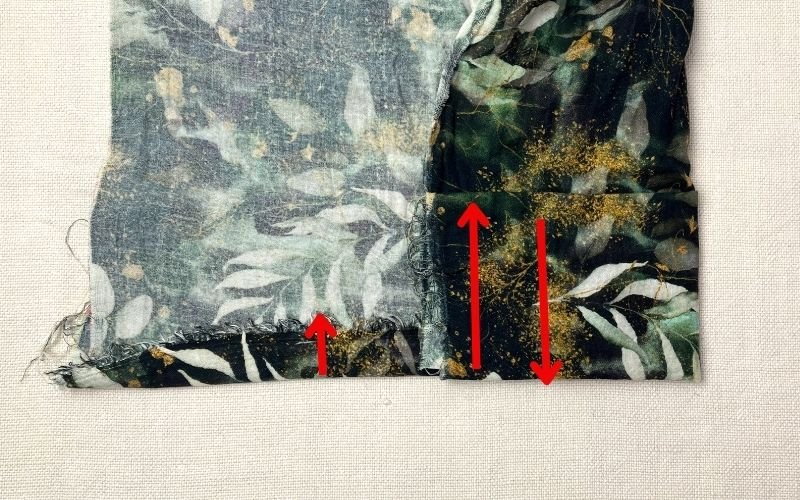 How to Draft a Roll-Up Sleeve Pattern (Step-by-Step Tutorial) Roll-up sleeve pattern illustration showing hidden wrong side of fabric