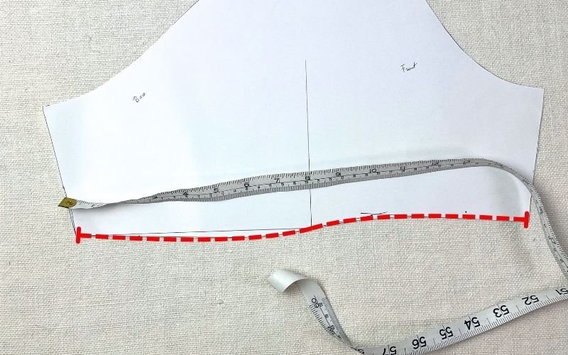 How to Draft a Roll-Up Sleeve Pattern (Step-by-Step Tutorial) Measuring sleeve opening width on a short sleeve pattern