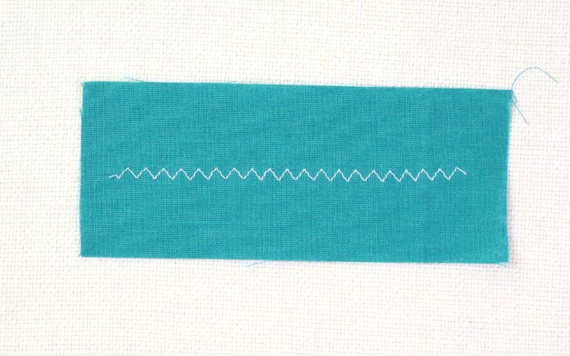 9 Basic Sewing Stitches Every Beginner Must Master 3-step zig zag stitch sample demonstrating the best sewing stitch for attaching elastic without tunnelling