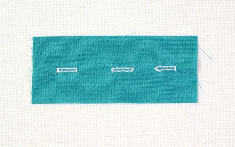 9 Basic Sewing Stitches Every Beginner Must Master Comparison of square, rounded and keyhole machine buttonhole stitches on woven fabric