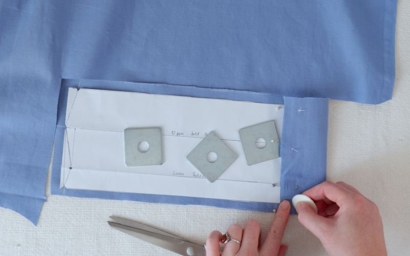 How to Sew Roll-Up Sleeves: Step-by-Step Guide Marking notches and fold lines on roll-up sleeve extension